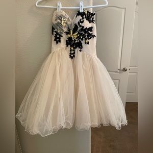 Bee Darlin one shoulder beaded tulle dress